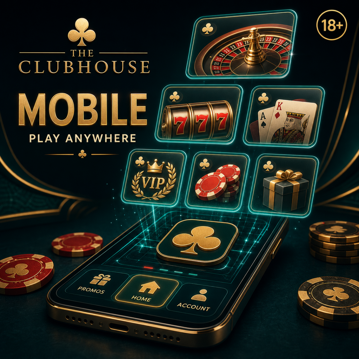 The Clubhouse mobile dashboard on iPhone and Android